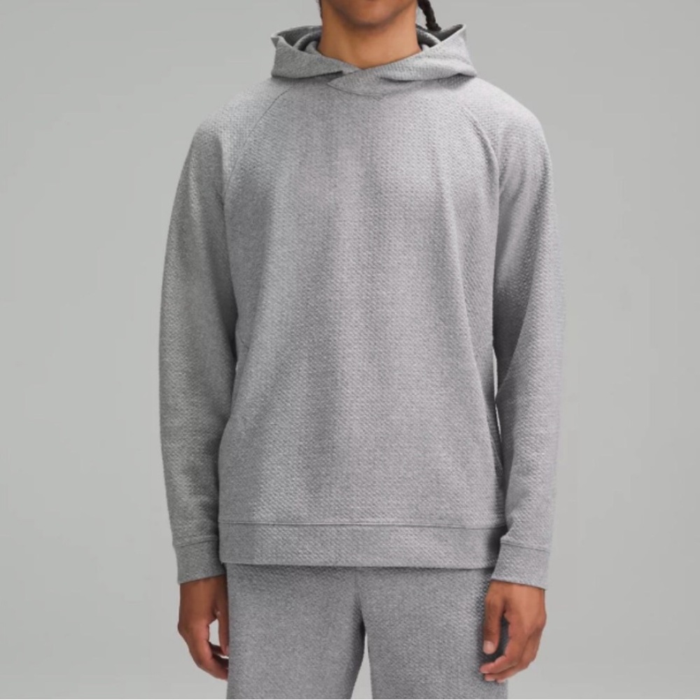 Lululemon Textured Double-Knit Cotton
Hoodie - Heathered Gray/Black